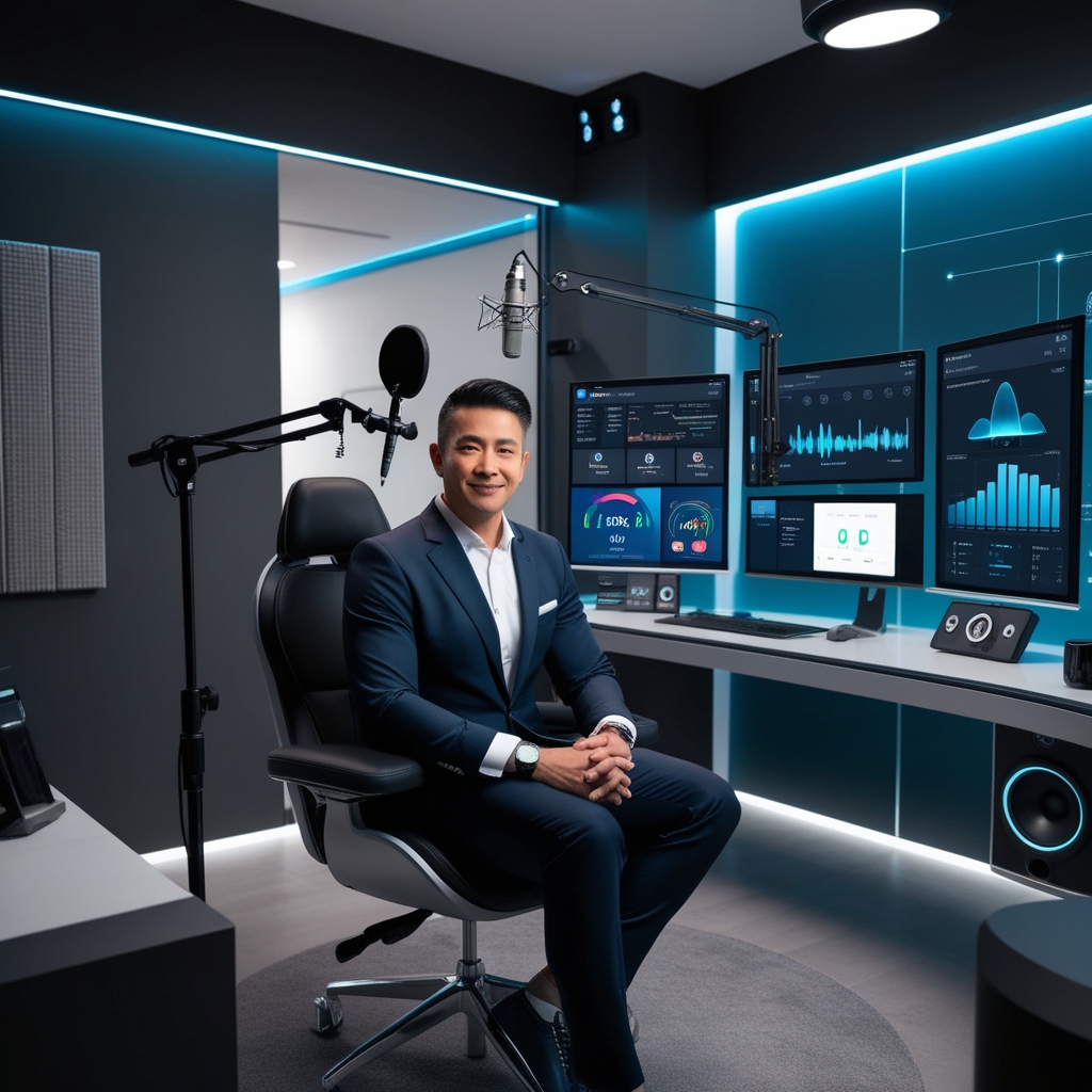 phoenix 09 ultrarealistic hightech ai podcast studio interiora 1